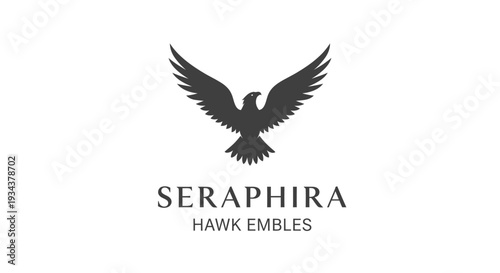 Hawk Silhouette Logo with Text