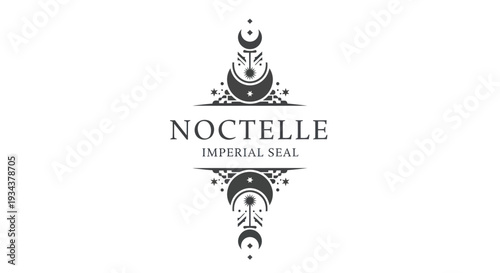 Mystical Moon and Star Emblem with Text - Elegant Celestial Design