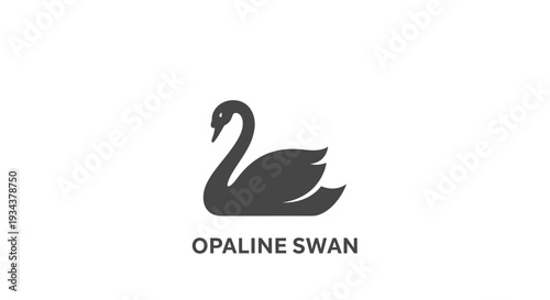 Elegant Silhouette of a Swan with Text "Opaline Swan" on White Background