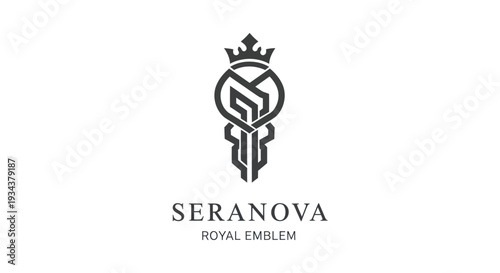 Royal Emblem Logo Design with Crown and Monogram - Seranova