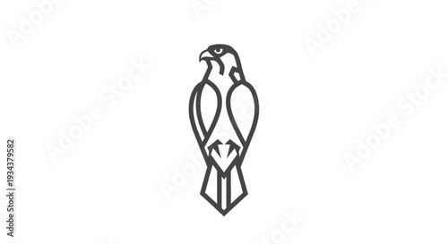 Minimalist falcon outline logo, elegant bird symbol, vector art