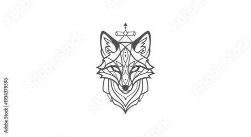 Geometric Fox Head Tattoo Design