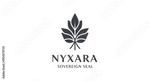 Elegant Leaf Logo with Company Name NYXARA SOVEREIGN SEAL