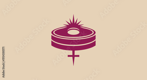 Abstract Geometric Symbol with Starburst and Female Icon
