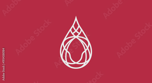 vector illustration of a mystical line drop of water