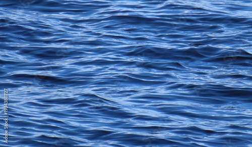 Bright blue water surface with soft waves as a background