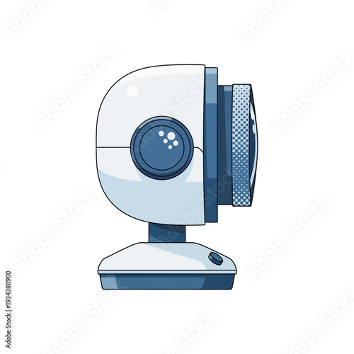 Innovative smart connectivity Vector device, a modern compact webcam icon designed for enhanced digital communication, facilitating smooth video calls and online interaction with advanced technology