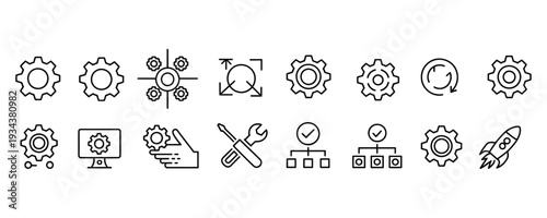 Modern business icons for technology and innovation concepts