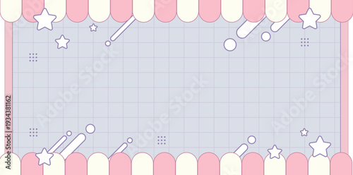 かわいいパステルポップ背景 フレーム付きデザイン