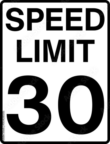 Speed limit 30 mph traffic sign