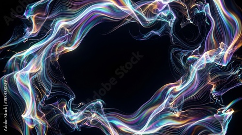 Wallpaper Mural Vibrant swirling neon lights on a black background. Torontodigital.ca