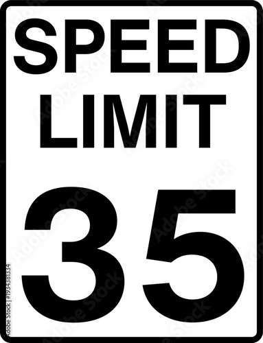 Speed limit 35 mph traffic sign