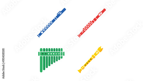 Colorful graphical bars and text labels with varying orientations