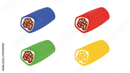 Colorful multi-core electrical cables with different outer sheaths displayed side by side