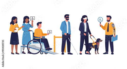 Disability Awareness, Accessibility & Inclusion: Diverse People with Impairments, Wheelchairs, Blindness, Prosthetics & Support