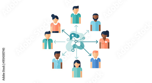 Diverse Global Network Connecting People - Communication, Teamwork & Community Collaboration