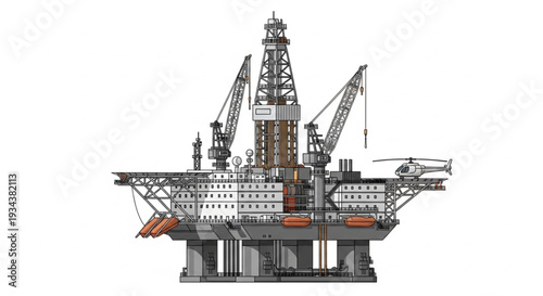 Offshore Oil Rig Platform Structure.