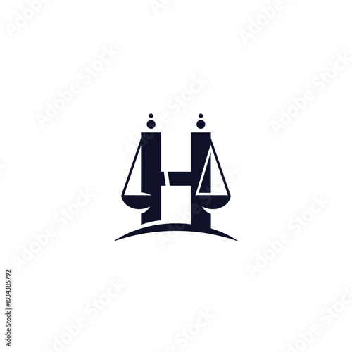 Lawyer Logo H Symbol Scales of Justice Law Firm Legal Services Justice Balance