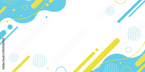 ブルーとイエローのポップ抽象背景 夏向けデザイン素材