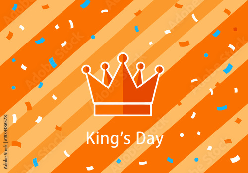 A Royal Crown Symbolizing Kings Day Celebration with Confetti.
