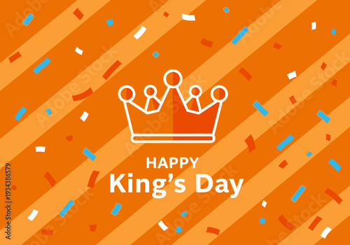 Happy Kings Day Crown Celebration Graphic.