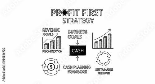 Hand-drawn graphic illustrating a financial strategy with key components