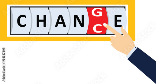 Turn change into chance, transformation for business opportunity, evolve to survive and win business competition concept, smart businessman using eraser to erase alphabet from change to be chance.
