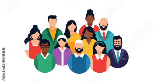 Diverse Group of People Avatars: Community, Teamwork & Inclusivity