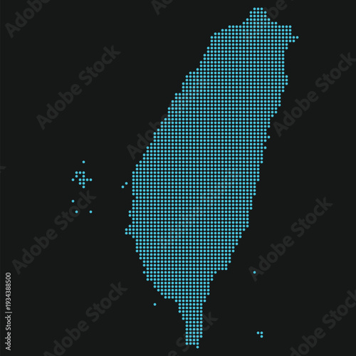 Taiwan Light Blue Point Grid Map Black AI Climate Governance Rare Earths