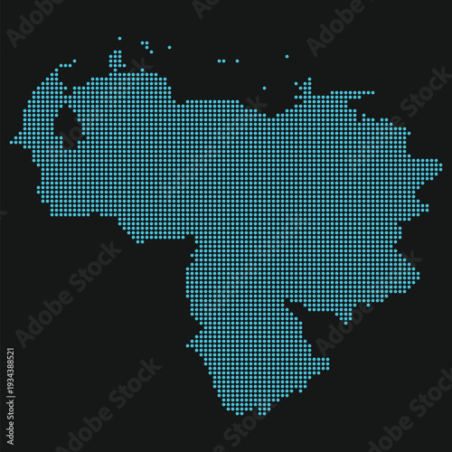 Venezuela Light Blue Point Grid Map Black AI Climate Governance Rare Earths