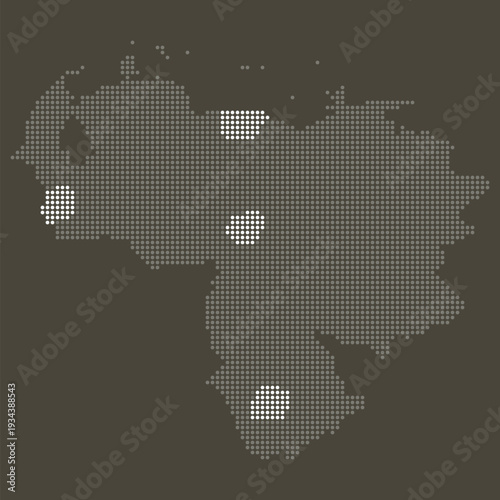 Venezuela Grey White Dotted Map Brown Energy Transition Solar Hydroelectric