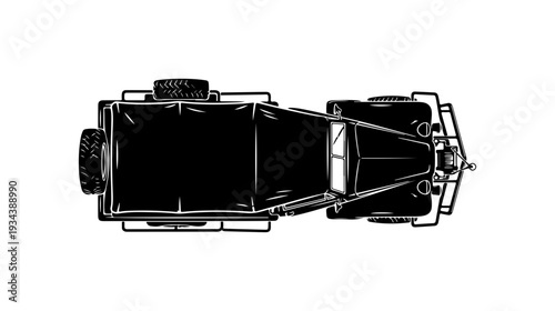Top view of a convertible car