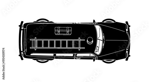 Top view of modern luxury car with sleek design