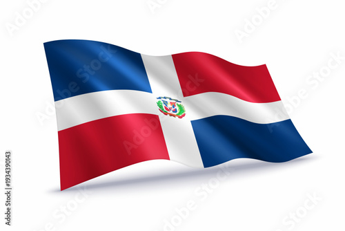 Free Download Dominican Republic Waving Flag Isolated on White - GFXLoad