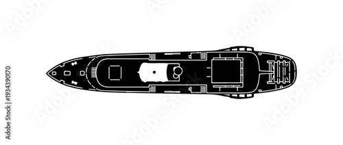 Luxury yacht floor plan design for marine architecture