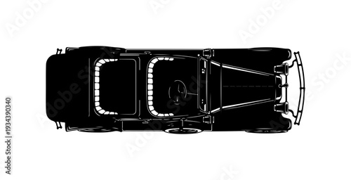 Luxury car top view with sleek modern design elements