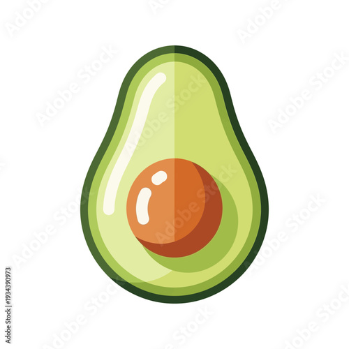 Avocado Fruit With Brown Pit Inside.