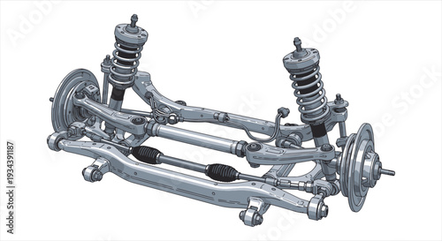 Vehicle Mechanical Blueprint – Automotive System CAD Technical Drawing