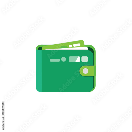 Green wallet with card slot.