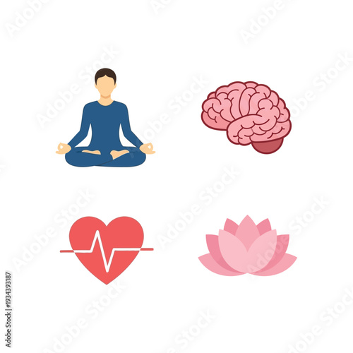 Man meditating in lotus position.