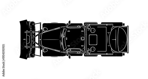 Black, white line art RV, camper van, motorhome, travel trailer, vector illustration