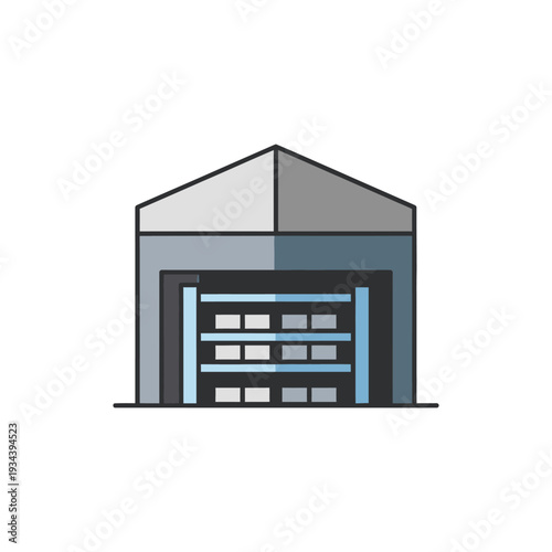 Large Industrial Building Garage Door.