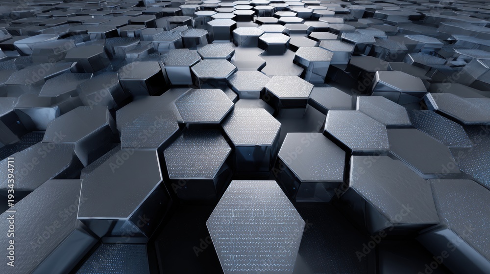 Fototapeta premium Futuristic hexagonal geometric background digital pattern