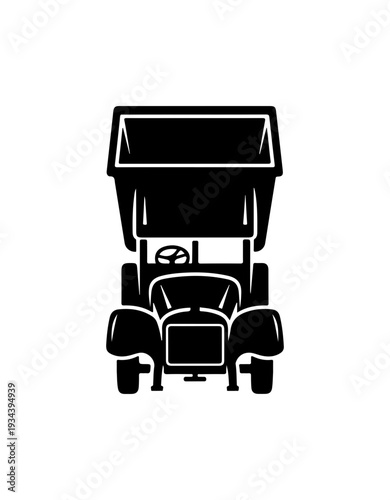 Black golf cart icon, vector golf buggy silhouette, golf vehicle illustration, sports equipment