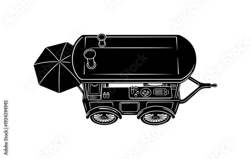 Black, industrial gas cylinder, oxygen tank, vector illustration, industrial equipment