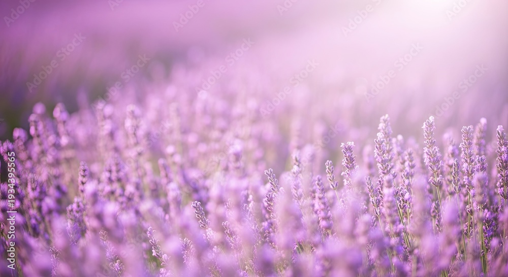 Fototapeta premium Lavender field with purple flowers blooming.
