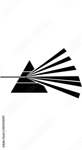 Light Spectrum Through Prism: Dispersion of White Light into Colors, Science and Education Concept