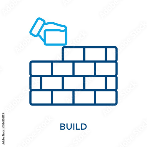 Build Icon Outline Color Style. Vector Illustration For Graphic Design