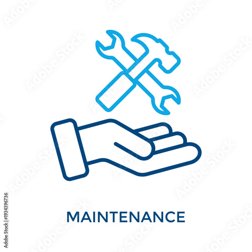 Maintenance Icon Outline Color Style. Vector Illustration For Graphic Design