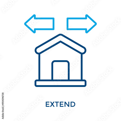 Extend Icon Outline Color Style. Vector Illustration For Graphic Design